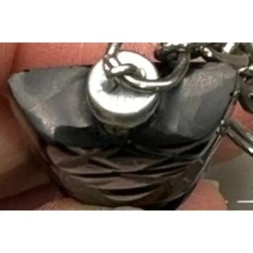 Carved Obsidian Aztec Mayan Tiki God Key Ring Pendant Figure
